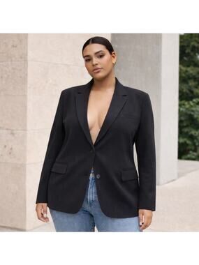 Babaton SZ 2X Power Blazer Single-Breasted 2-Button Wool Tailored Blazer